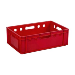 Plastic Crate – Stackable – Heavy Duty – Red – 60 x 39 x 19.7 cm