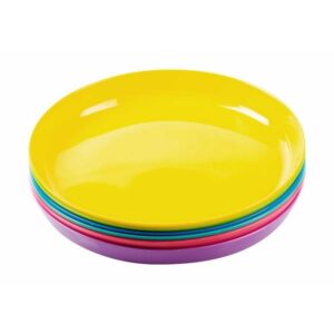 Kiddies Plastic Plates – Rainbow Range – 6 Assorted Colours Per Pack – Pack of 10