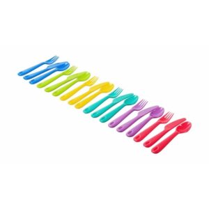 Kiddies Plastic Cutlery – Rainbow Range – 6 Assorted Colour Sets Per Pack – Pack of 10