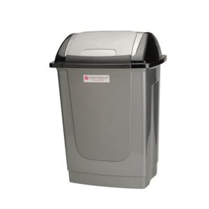 Contour 50L Rectangular Plastic Dust Bin – Square Swing Lid – Colour Options – Pack of 5