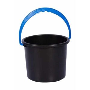 Plastic Bucket No Lid – Black Body – Assorted Colour Handless – 9L – Pack of 30