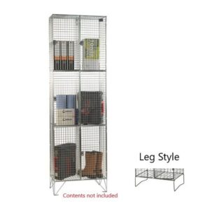 Wire Metal Locker – Powder Coated Steel Mesh – Double – 6 Doors – 3 Tier x 2