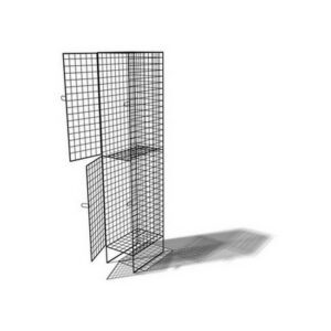 Wire Metal Locker – Powder Coated Steel Mesh – Single – 2 Doors – 2 Tier