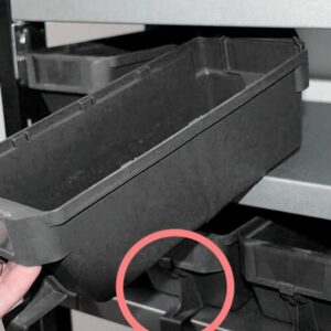 Front Stopper for Shelf Bin – Loose Parts Warehouse Storage Container – Plastic – Black