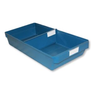 Shelf Bin – Loose Parts Warehouse Storage Container – Plastic – Bins, Dividers and Labels – Large – 500mm – Blue – Pack of 20