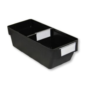 Shelf Bin – Loose Parts Warehouse Storage Container – Plastic – Small – 300mm – Black