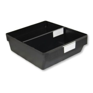 Shelf Bin – Loose Parts Warehouse Storage Container – Plastic – Bins, Dividers and Labels – Large – 300mm – Black – Pack of 20
