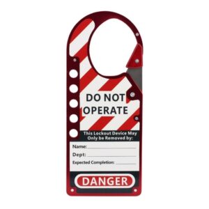 Lockout Hasp – Aluminium Label – Red – Heavy Duty – 17.8 x 7.4 x 5.4 cm