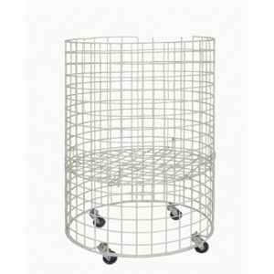 Steel Mesh Round Dump Bin – Adjustable Shelf and Castors – 86 X 58cm
