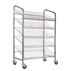 Wire Mesh Bread Trolley – Mobile – 5 Tier – Electroplated – 153 x 110 x 58cm