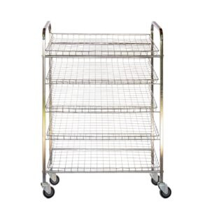 Wire Mesh Bread Trolley – Mobile – 5 Tier – Chromed – 153 x 110 x 58cm