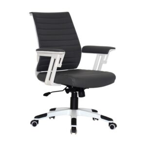 Medium Back Office Chair – Wall Street – PU Leather – Swivel and Tilt – Gas Height – Dark Grey
