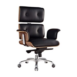 High Back Office Chair – President – PU Leather with Wooden Frame – Frontal Pivot – Gas Height – Colour Options