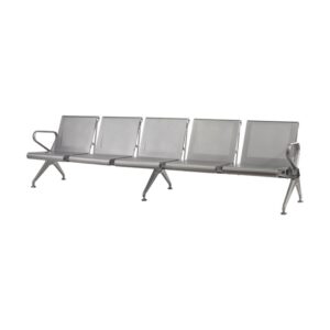 Airport Bench – Public Seating – New Chrome Deluxe – Indoor Use – Flat Packed – Five Seater – 289 x 68 x 78 cm