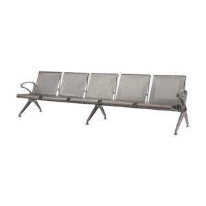 Airport Bench – Public Seating – Aluminium – Indoor and Outdoor Use – Flat Packed – Five Seater – 289 x 67 x 78 cm