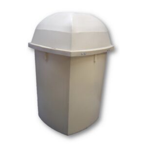 Litter Bin with Lid – Pavement – Plastic – 220L – 62 x 62 x 101 cm – Beige
