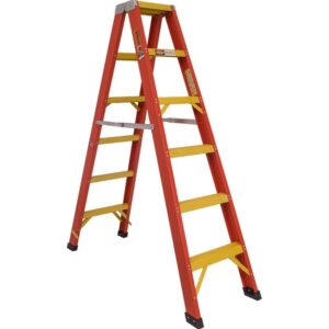 Fibreglass Double Sided Step Ladder – Industrial – Heavy Duty – 8 Step – 2.4m