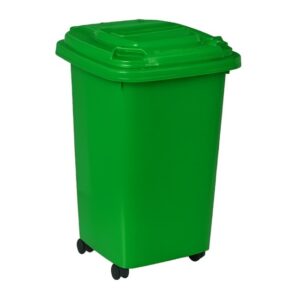 50L Wheelie Bin – 4 Wheel – Plastic – Green