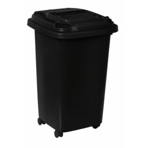 50L Wheelie Bin – 4 Wheel – Plastic – Black