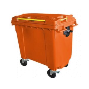 660L Wheelie Bin – 4 Wheel – Bulk Bin – Plastic – Orange