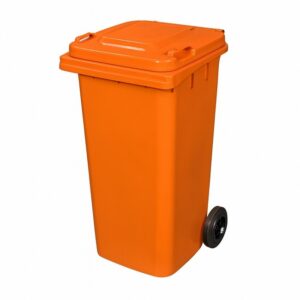 120L Wheelie Bin – 2 Wheel – Plastic – Orange