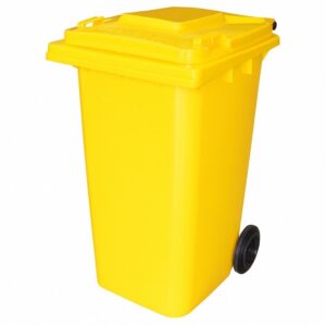 240L Wheelie Bin – 2 Wheel – Plastic – Yellow