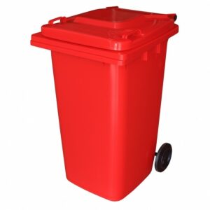 240L Wheelie Bin – 2 Wheel – Plastic – Red