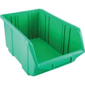 Senator Stack & Hang Plastic Bin – Small Parts Storage – SEN3A – with Label Holder – 35 x 22 x 16.5 cm – Green