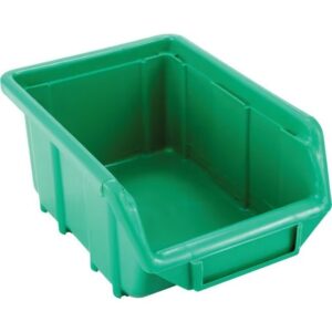 Senator Stack & Hang Plastic Bin – Small Parts Storage – SEN1 – with Label Holder – 16.5 x 11 x 7.5 cm – Green