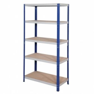 Matlock Standard Duty Shelving Unit – 5 Shelves – MDF & Steel – 265kg Capacity – 177 x 90 x 45 cm