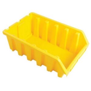 Matlock Plastic Storage Bin – Wall Mountable & Stackable – Label Holder – 33 x 50 x 18.7 cm – Yellow