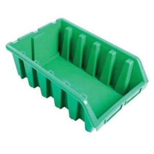 Matlock Plastic Storage Bin – Wall Mountable & Stackable – Label Holder – 33 x 50 x 18.7 cm – Green