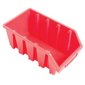 Matlock Plastic Storage Bin – Wall Mountable & Stackable – Label Holder – 20.4 x 34 x 15.5 cm – Red