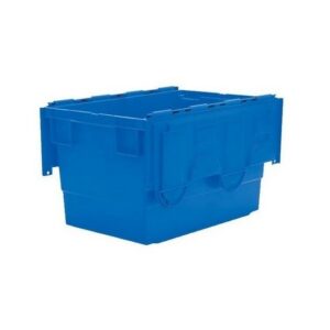 Matlock Euro Container with Lid – Plastic ALC – Heavy-Duty – 60 x 40 x 33.5 cm – Blue – 68L – Nestable & Stackable