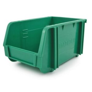 Matlock Plastic Louvre Panel Bin – Stack and Hang Container – Interlocking Design – 15.7 x 23.7 x13.2 cm – Green
