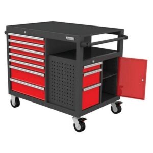 KennedyPro Steel Tool Roller Cabinet – Service Cart – 10 Drawers – 550kg Capacity – 84.5 x 112.3 x 79.1 cm