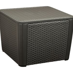 Jabulani Patio Table – Outdoor – Rattan Look – Charcoal – 57 x 57 x 43cm