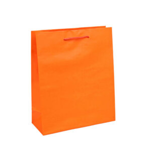 Orange A4 paper carrier bag with cord handles