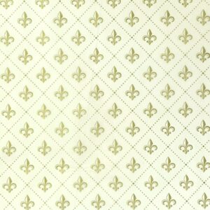 Fleur De Lis – Gold on Cream Bond (50m x 50cm Roll)