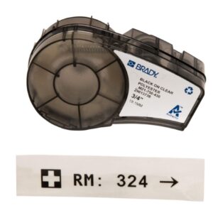 Brady BMP21 Cartridge B430 Black on Clear 6.4m x 19.05mm Pack of 1 Roll