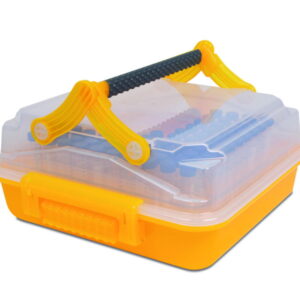 Heathrow Scientific DuraporterXL High Capacity Sample Transport Tote (Including Multitube Insert) – Clear/Yellow