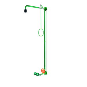 B-Safety Body Emergency Shower ClassicLine with Eye Shower for Wall Mounting, Finery, Green