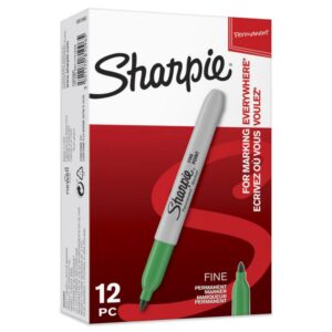 Sharpie® Permanent Marker Fine Round Tip box of 12 green