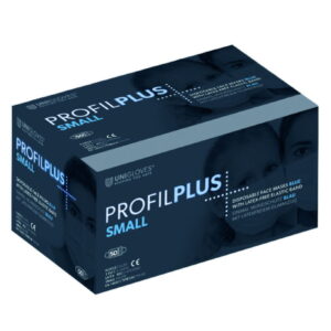 Unigloves OP Mouthguard Profile Plus Small Blue Fleece Ear Loop Round, Pack of 50