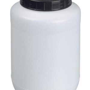 Bürkle Wide Neck Jar 1500 ml, HDPE w.screw cap, PP Black w.PE Sealing Washer Round, Transparent
