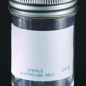 LLG Sample Containers 60 mL, PS with Metal Flowed Sterile Seal, Inert Liner Cap, Pack of 60