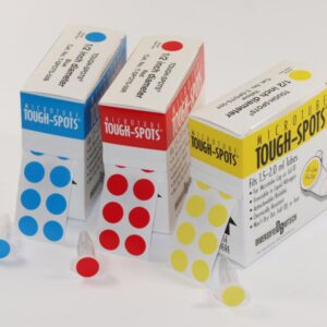 Heathrow Scientific Tough Spots PVC Round Ø 13 mm, Green, Pack of 1000 Roll