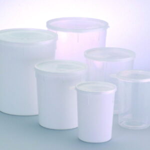 Beaker 1000 ml, PP, natur with closure, for irradiation single, graduated