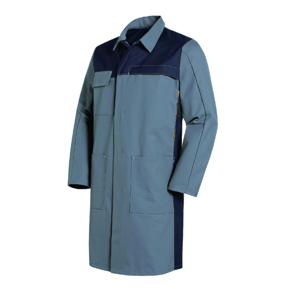 Uvex Men’s Laboratory Coat, Size 44/46, Grey, 65% Cotton, 35% PE, 1/1 Arm with Snaps, Type 16284