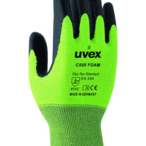 Uvex Protection Gloves C500 Foam, Size 9, Cord-HS, ca.27 cm, Type 60494, Pair